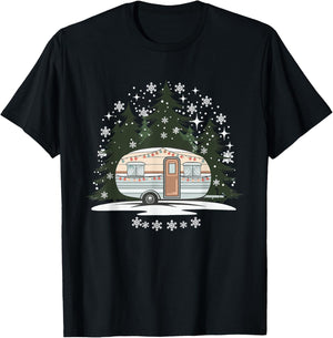 Camping RV Christmas Motorhome T-Shirt - T-Shirt | Black