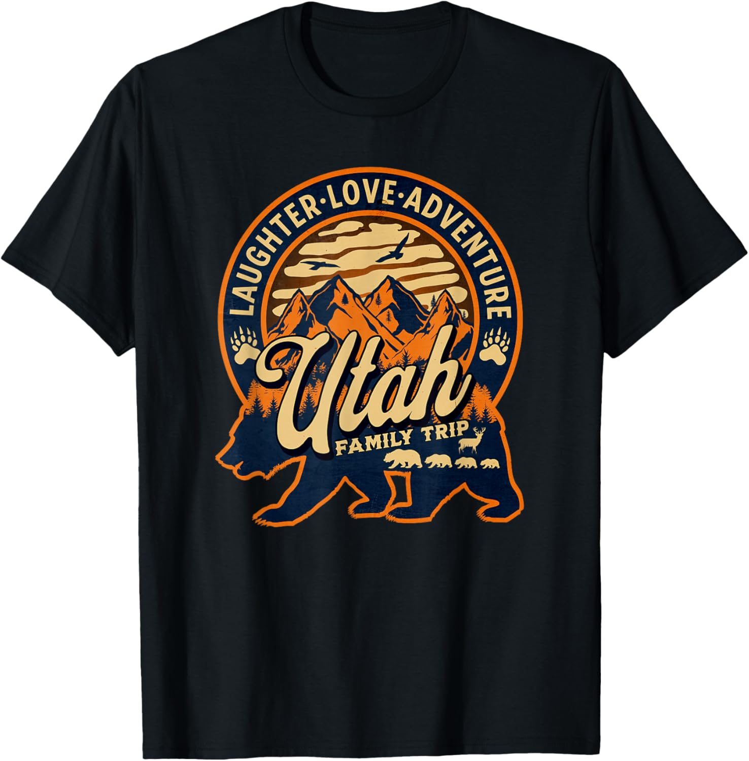 Utah Family Trip Mountains Camping Adventure Souvenir T-Shirt - T-Shirt | Black