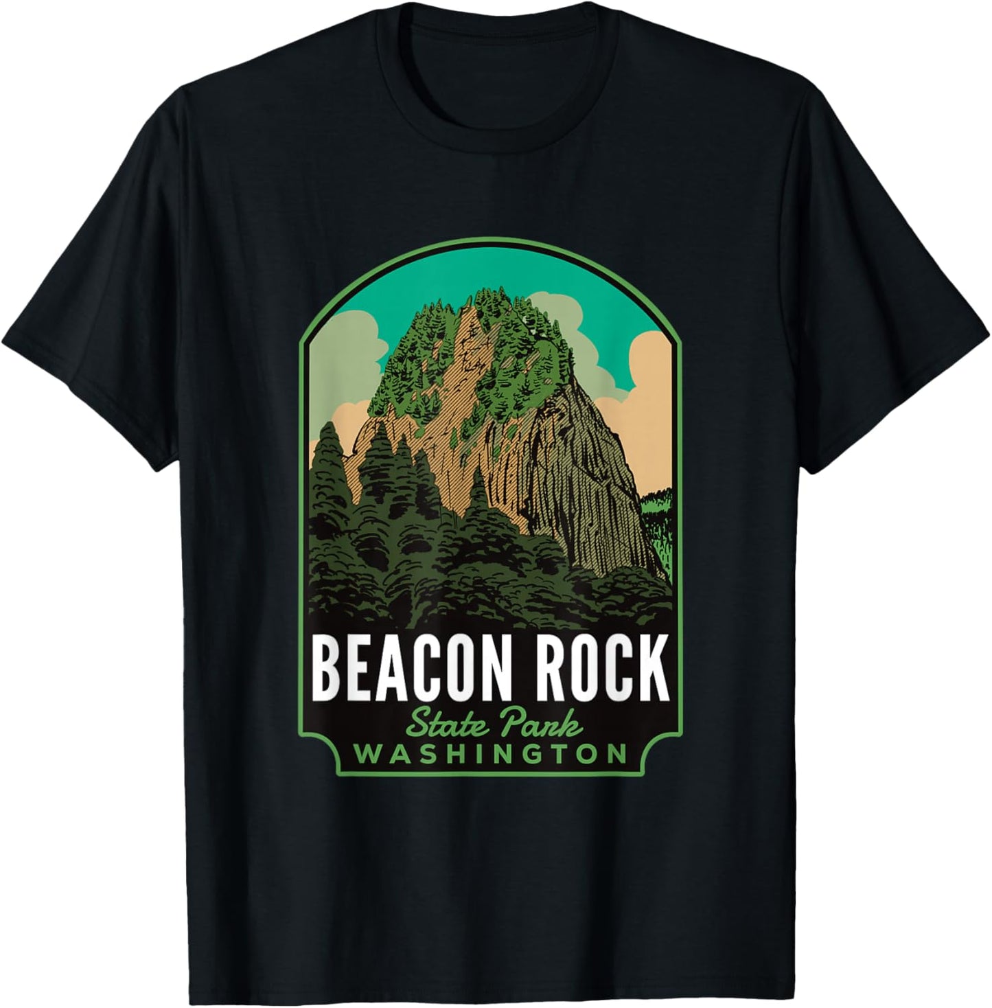 Beacon Rock State Park WA T-Shirt - T-Shirt | Black
