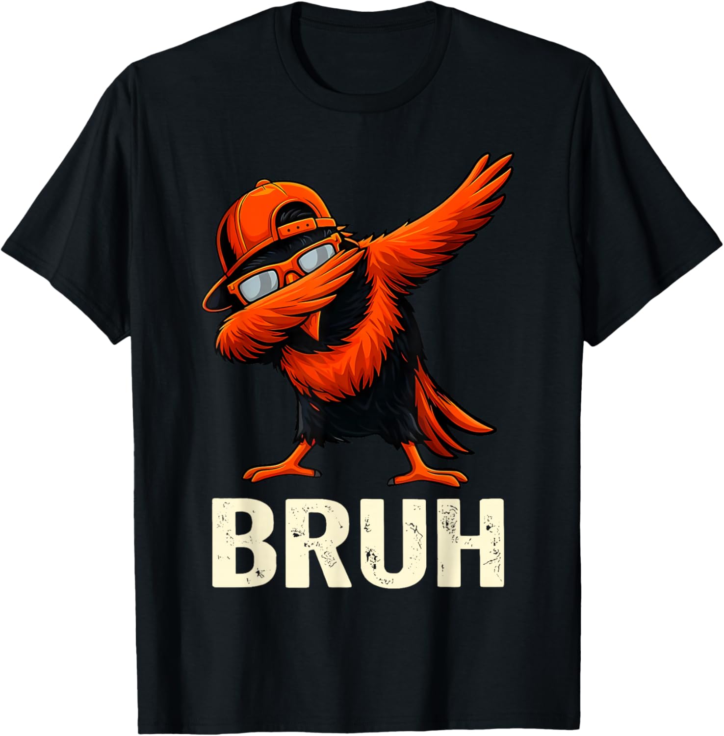 Oriole Dabbing Bruh Women Youth Toddler Kids T-Shirt - T-Shirt | Black