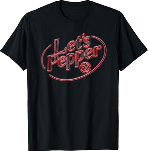 Volleyball Lets Pepper Retro Sign Style for Throwback Player T-Shirt - T-Shirt | Black