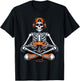Skeleton Halloween Shirts Gamer Video Gaming Boys Men Kids T-Shirt - T-Shirt | Black