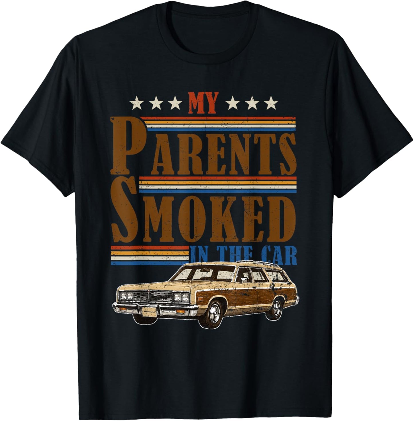 My Parents Smoked in The Car Funny Vintage Classic Meme Art T-Shirt - T-Shirt | Black
