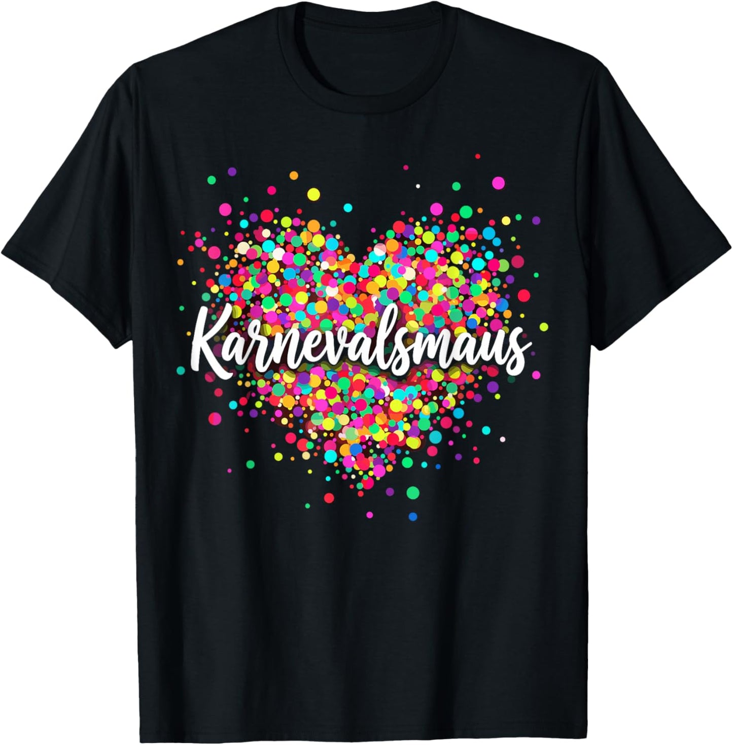 Confetti in Heart Carnival Heart Cologne Alaaf Style T-Shirt - T-Shirt | Black