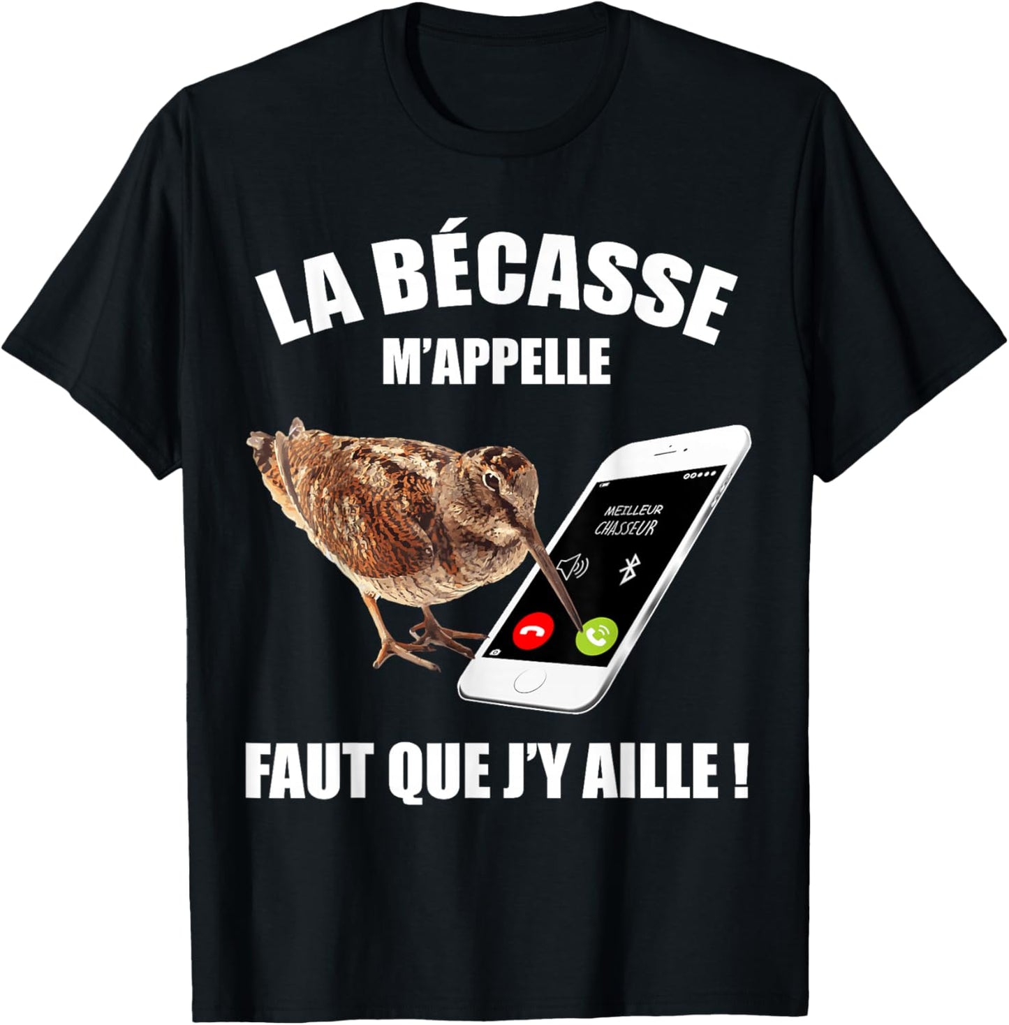 Gift Hunter Phone Woodcock Humor Hunting T-Shirt - T-Shirt | Black