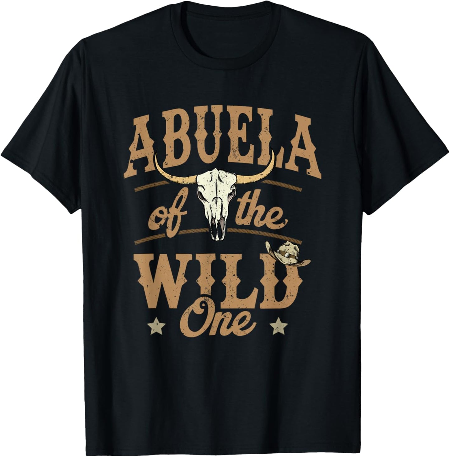 Abuela of The Wild One Cowboy Western Rodeo Party Matching T-Shirt - T-Shirt | Black