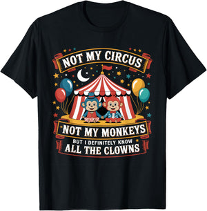 Not My Circus Not My Monkeys But I Definitely Know The Clown T-Shirt - T-Shirt | Black