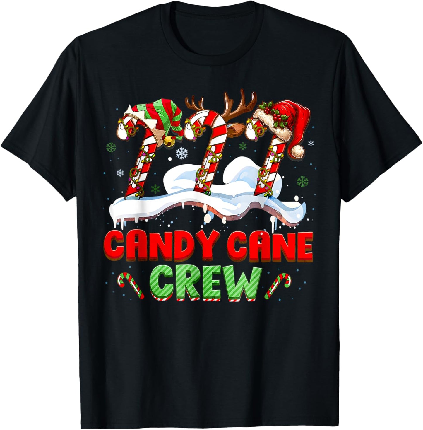 Candy Cane Crew Funny Christmas Candy Lover Xmas Kids T-Shirt - T-Shirt | Black