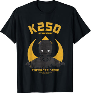 Star Wars Rogue One K250 Enforcer Droid Distressed T-Shirt - T-Shirt | Black