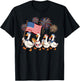 Funny Patriotic Goose Squad Celebrating 4th of July Cute T-Shirt - T-Shirt | Black