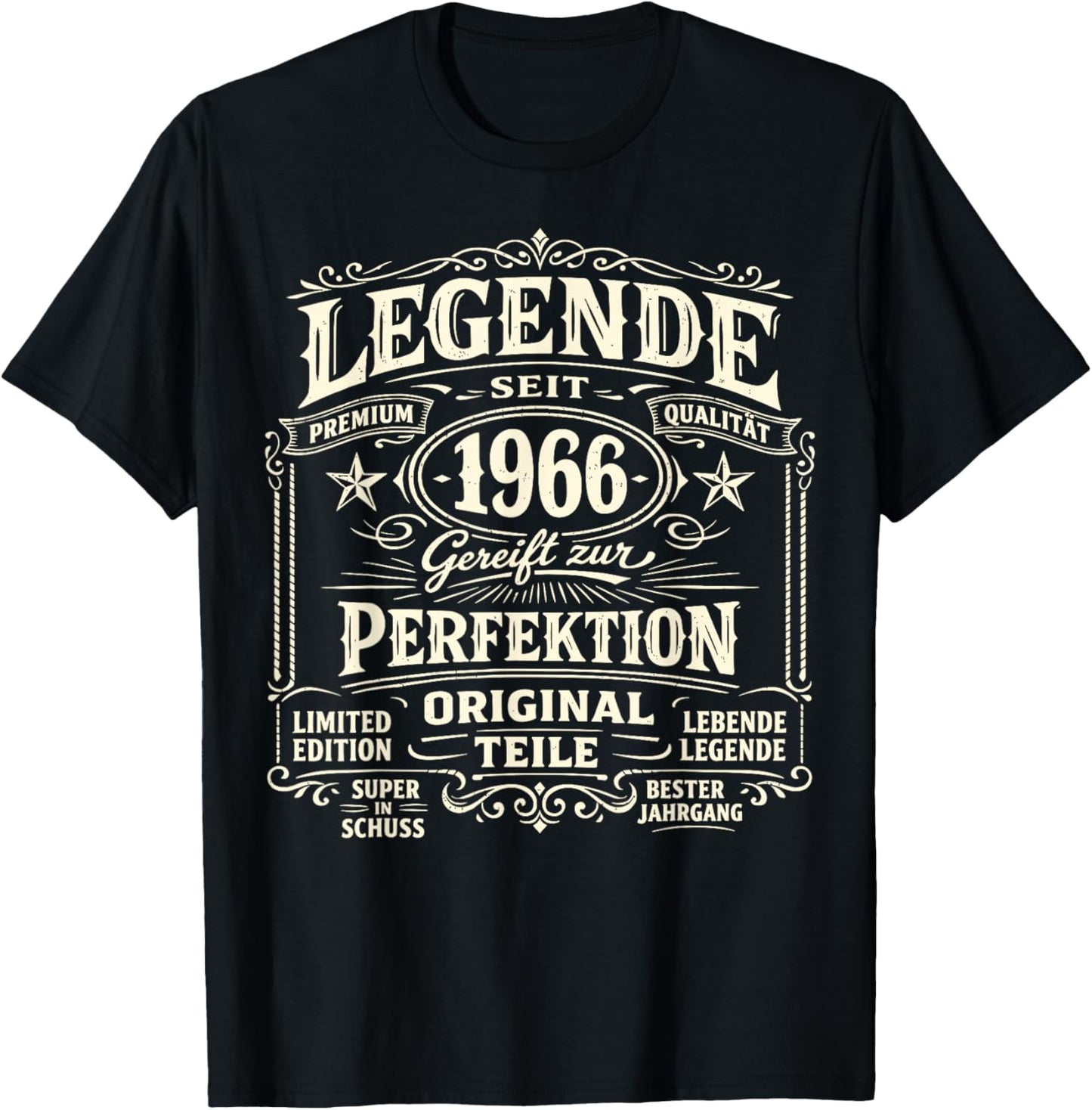 60. Geburtstag Mann Frau 60 Jahre Deko 1966 Geschenk Lustig T-Shirt - T-Shirt | Black