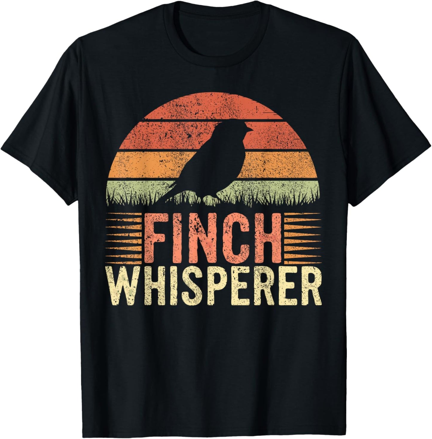 Finch Whisperer Bird Lover Vintage Finch T-Shirt - T-Shirt | Black