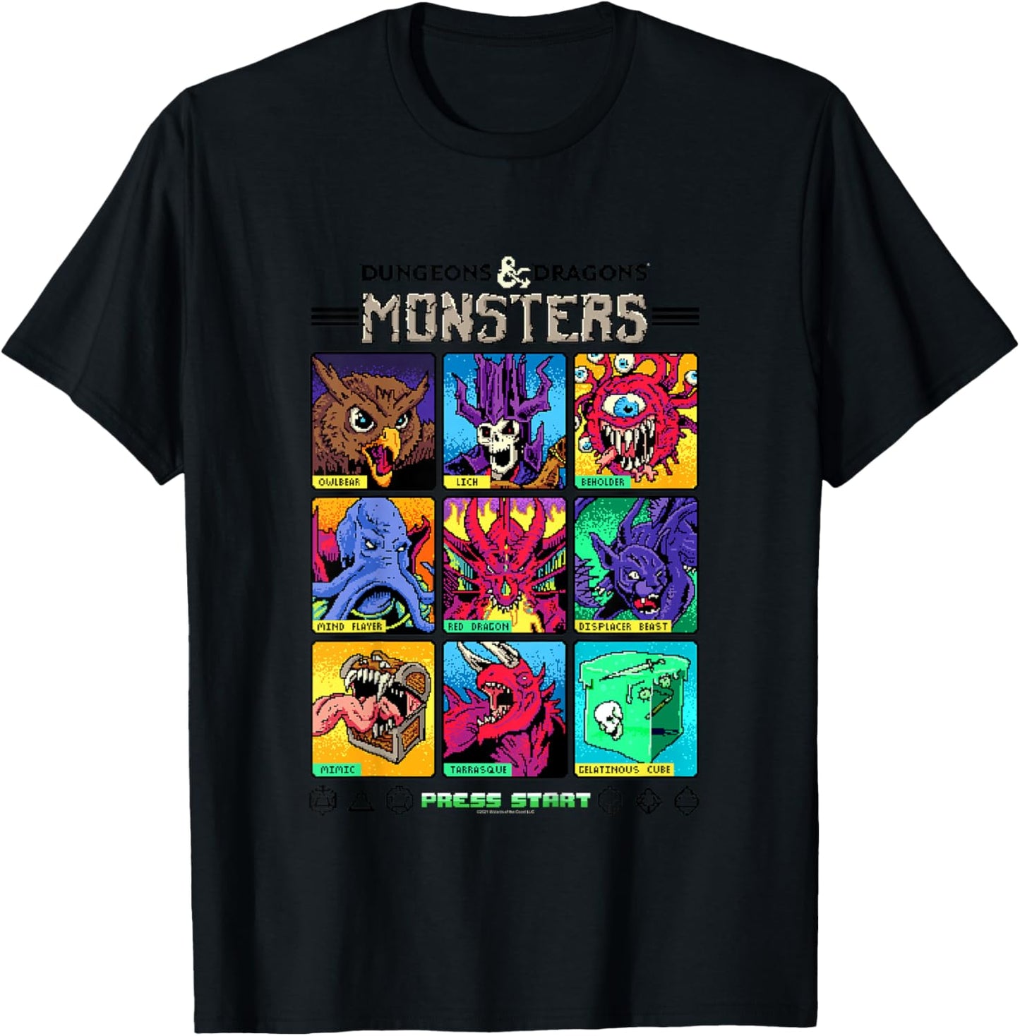 Dungeons & Dragons Wizards of The Coast Monster Select Menu T-Shirt - T-Shirt | Black