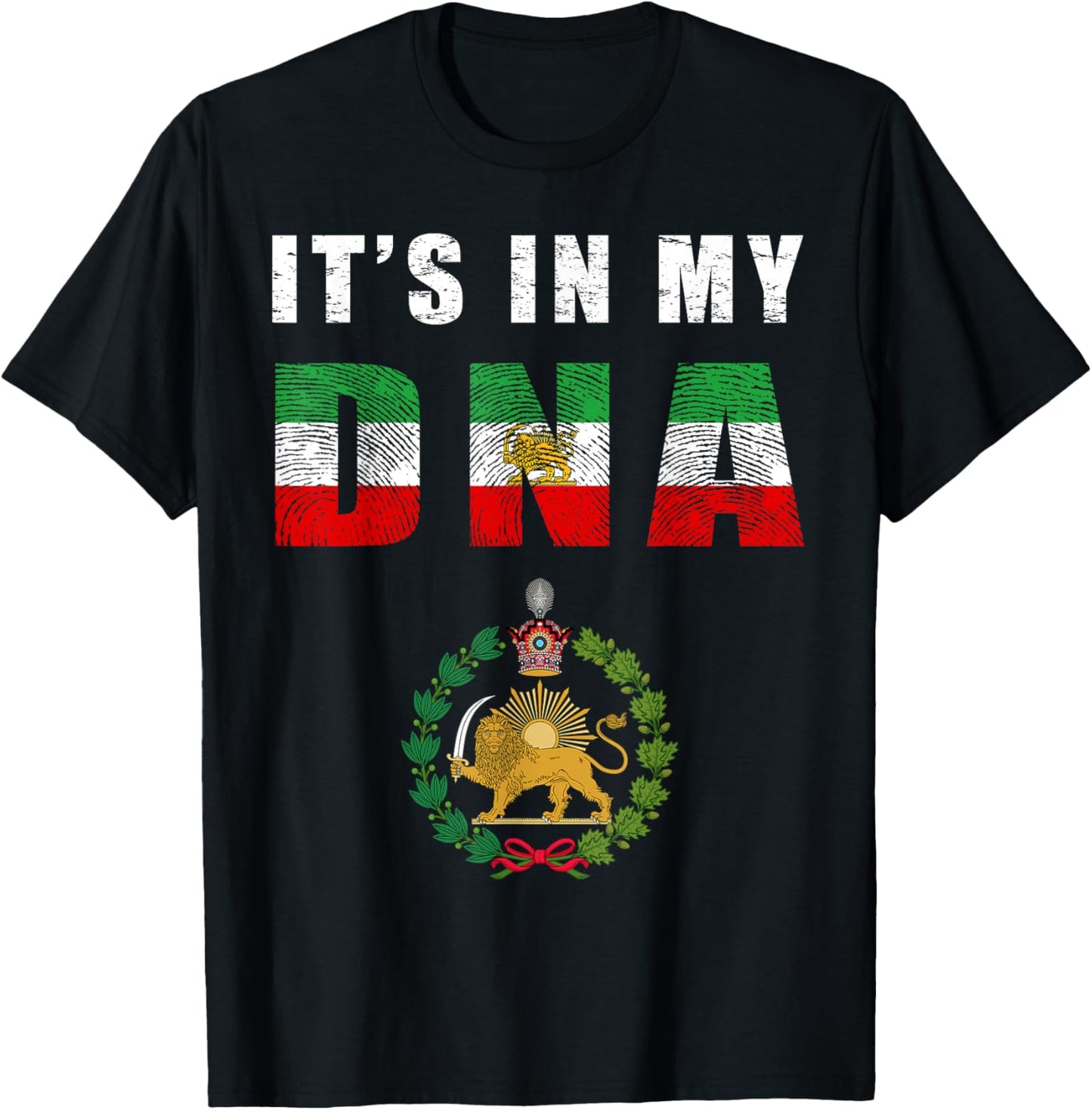 Lion Sun Flag of Iran, Iran, Persian, Shir o Khorshid T-Shirt - T-Shirt | Black