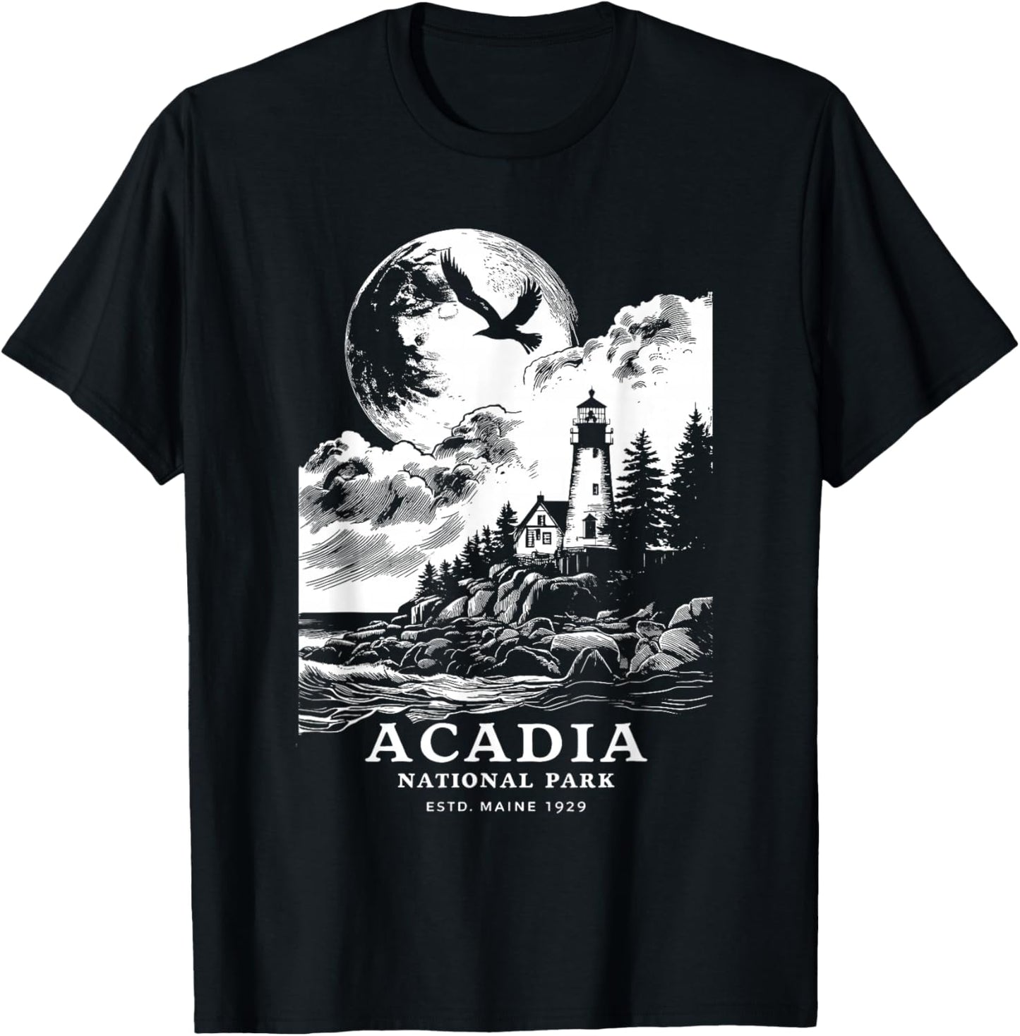 Acadia National Park Maine Vacation Souvenir Outdoors T-Shirt - T-Shirt | Black