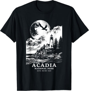 Acadia National Park Maine Vacation Souvenir Outdoors T-Shirt - T-Shirt | Black