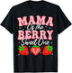 Mama of the Berry Sweet One Strawberry 1st Birthday T-Shirt - T-Shirt | Black