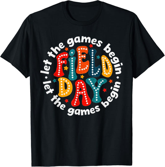 Teacher Student Let The Games Begin Field Day T-Shirt - T-Shirt | Black
