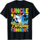 Funny Uncle Of The Shark Birthday Animal Lover Boys Girls T-Shirt - T-Shirt | Black