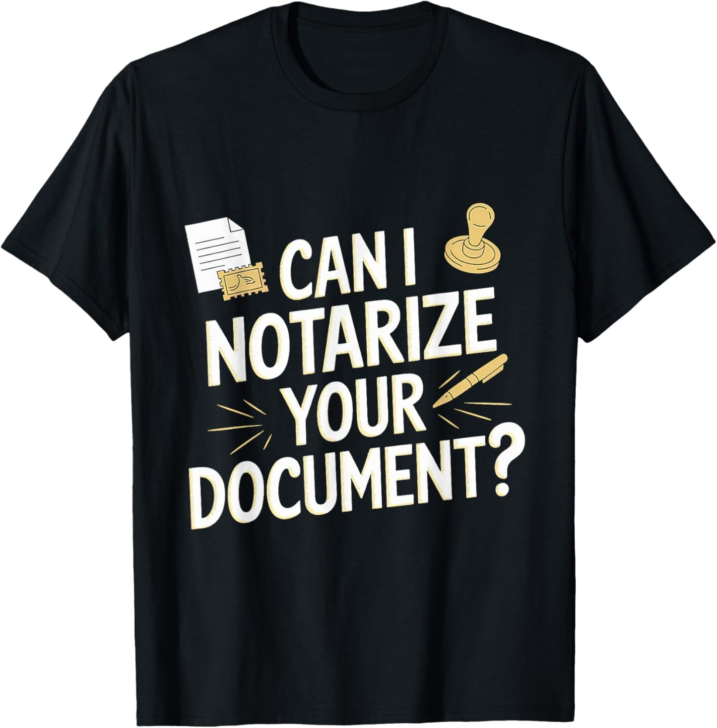 Notary Public Notar Lawyer Attorney Signing Agent Stamped T-Shirt - T-Shirt | Black