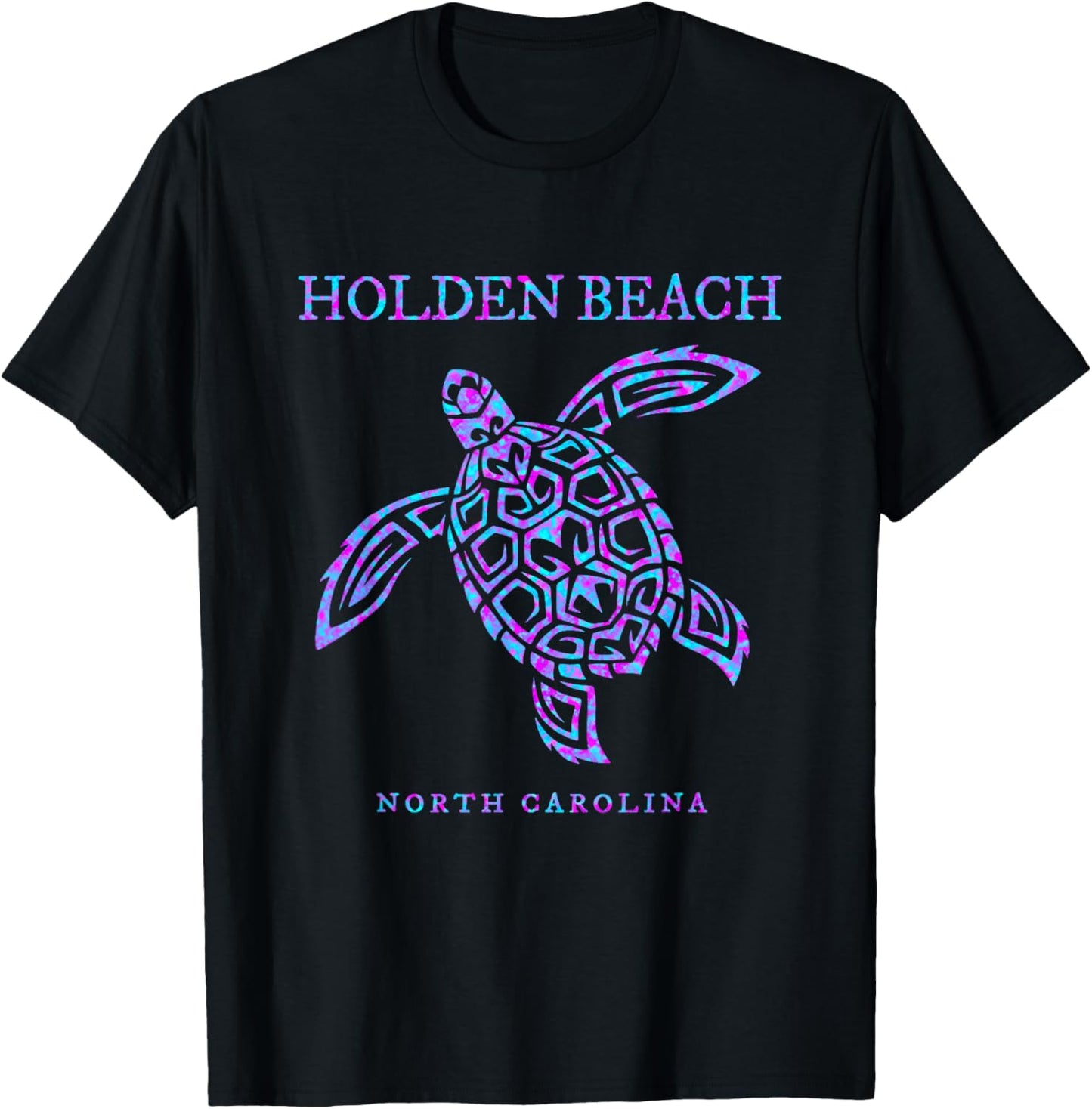 Holden Beach North Carolina Sea Turtle Vacation Souvenir T-Shirt - T-Shirt | Black