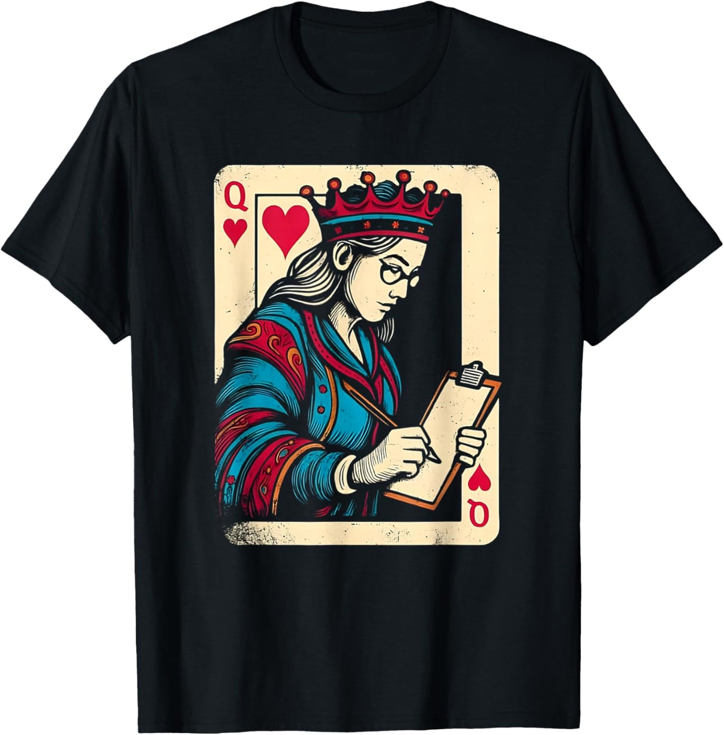 Queen of Heart Teacher Valentine Classroom Theme T-Shirt - T-Shirt | Black