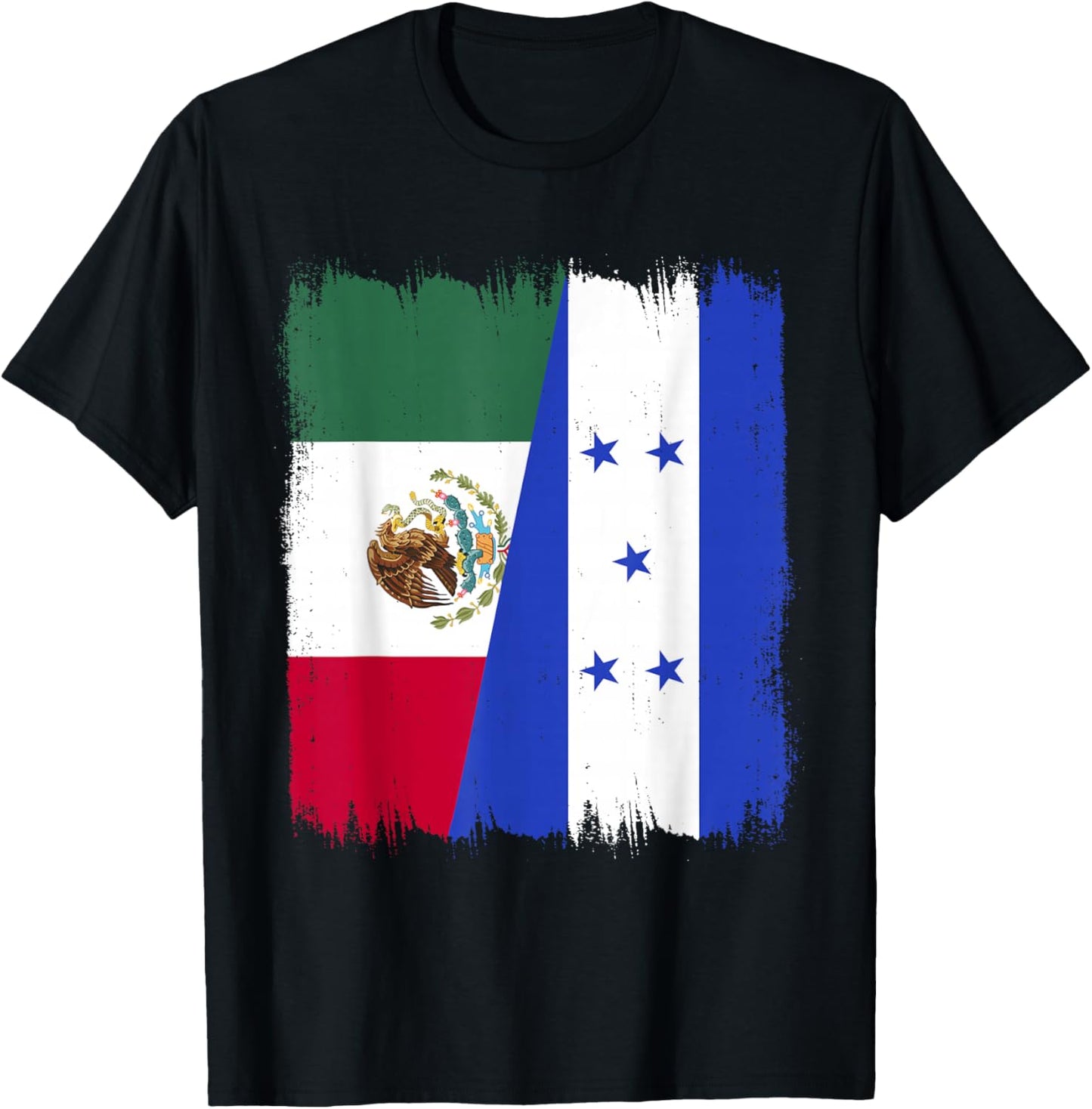 Mexico Honduras Flag Mexican Hondurian Roots Wear T-Shirt - T-Shirt | Black