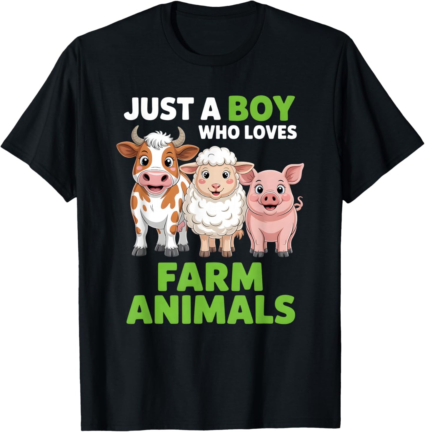 Boys Farm Animal T-Shirt - T-Shirt | Black