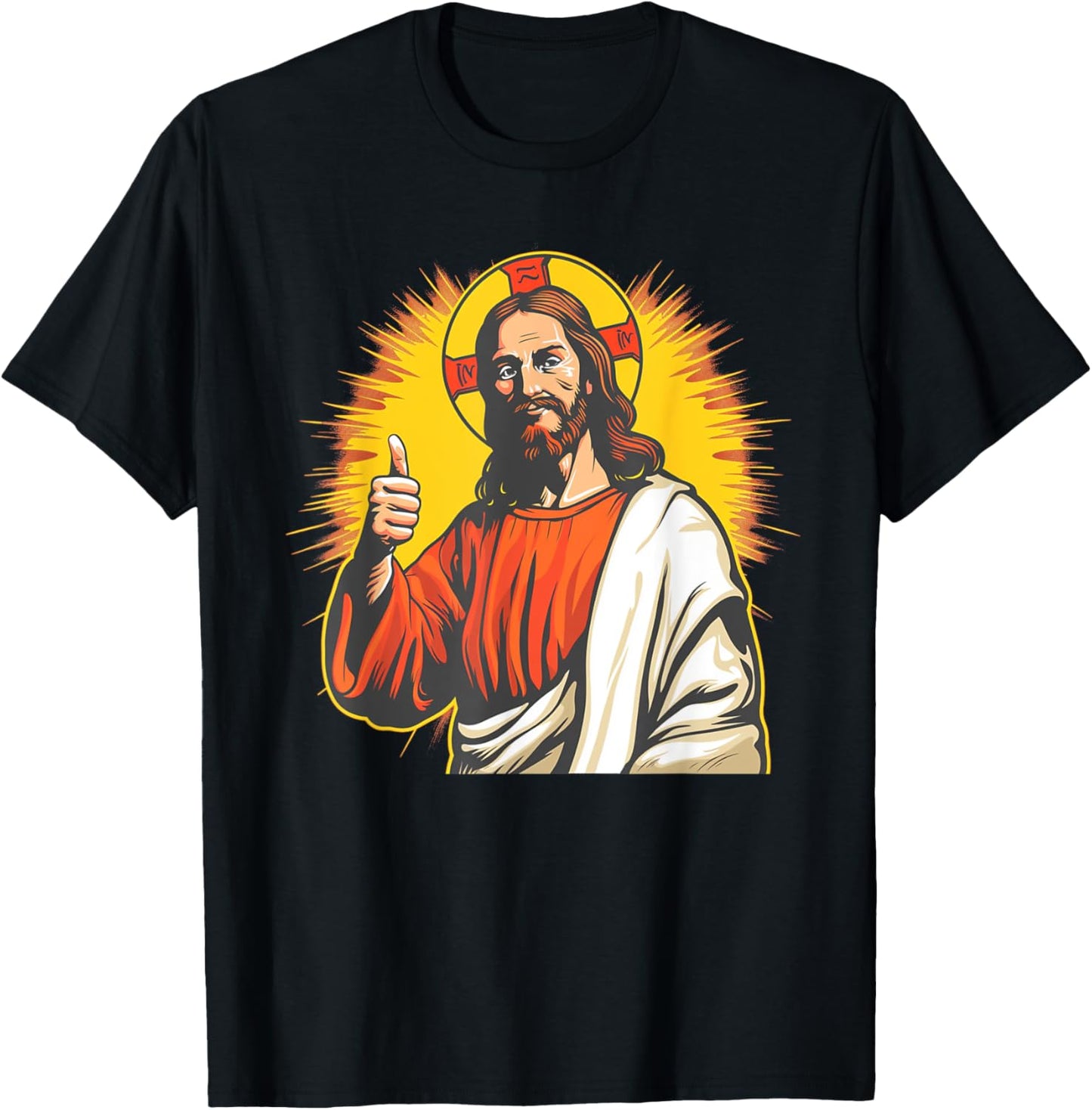 Amazing Jesus with Thumb up for Boys and Girls T-Shirt - T-Shirt | Black