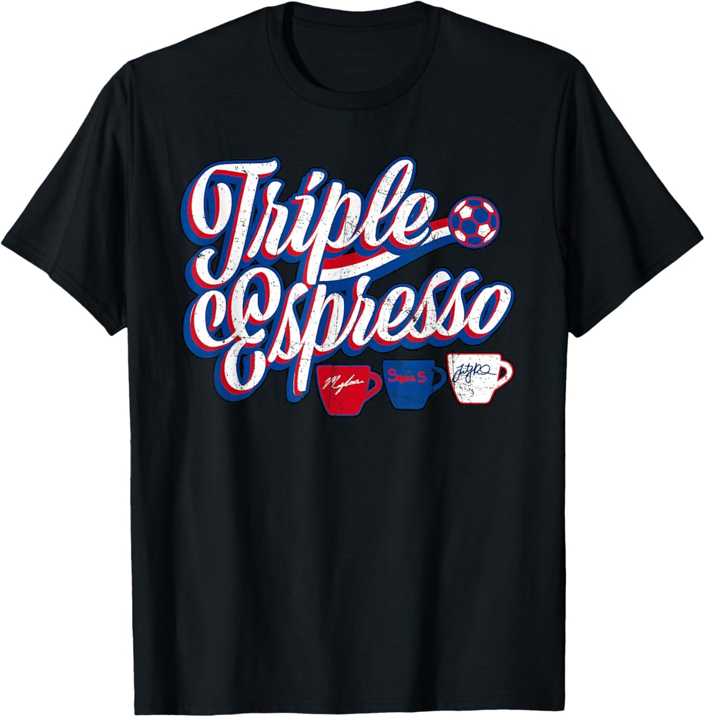 Triple Espresso Triple Espresso America USA Flag T-Shirt - T-Shirt | Black