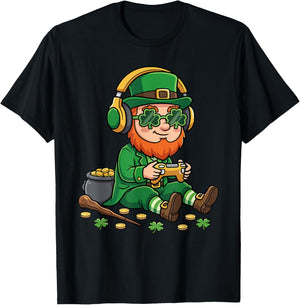 Video Games St Patrick Gamer Funny St. Patricks Day T-Shirt - T-Shirt | Black