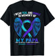 I Wear Teal and Purple For My Papa Suicide Awareness Shirt T-Shirt - T-Shirt | Black
