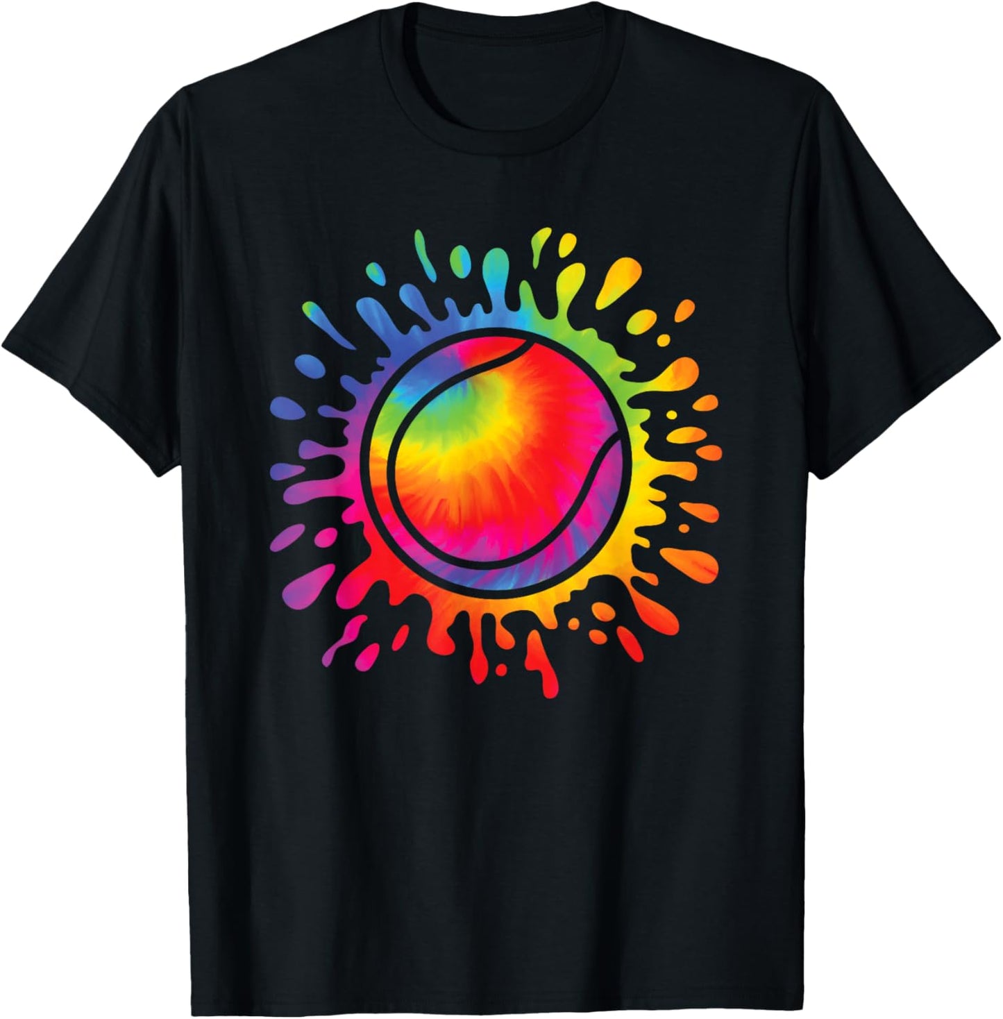 Tennis Player Colorful Tennis Lover Men Women Kids T-Shirt - T-Shirt | Black