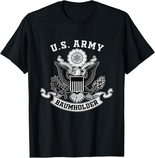 Baumholder Germany Military Base Eagle Emblem Vintage Gifts T-Shirt - T-Shirt | Black