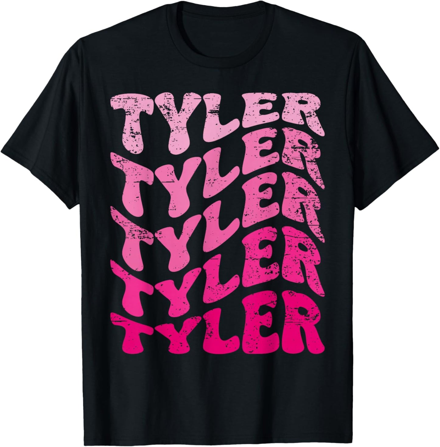 Retro Tyler First Name Personalized Tyler Groovy Vintage T-Shirt - T-Shirt | Black
