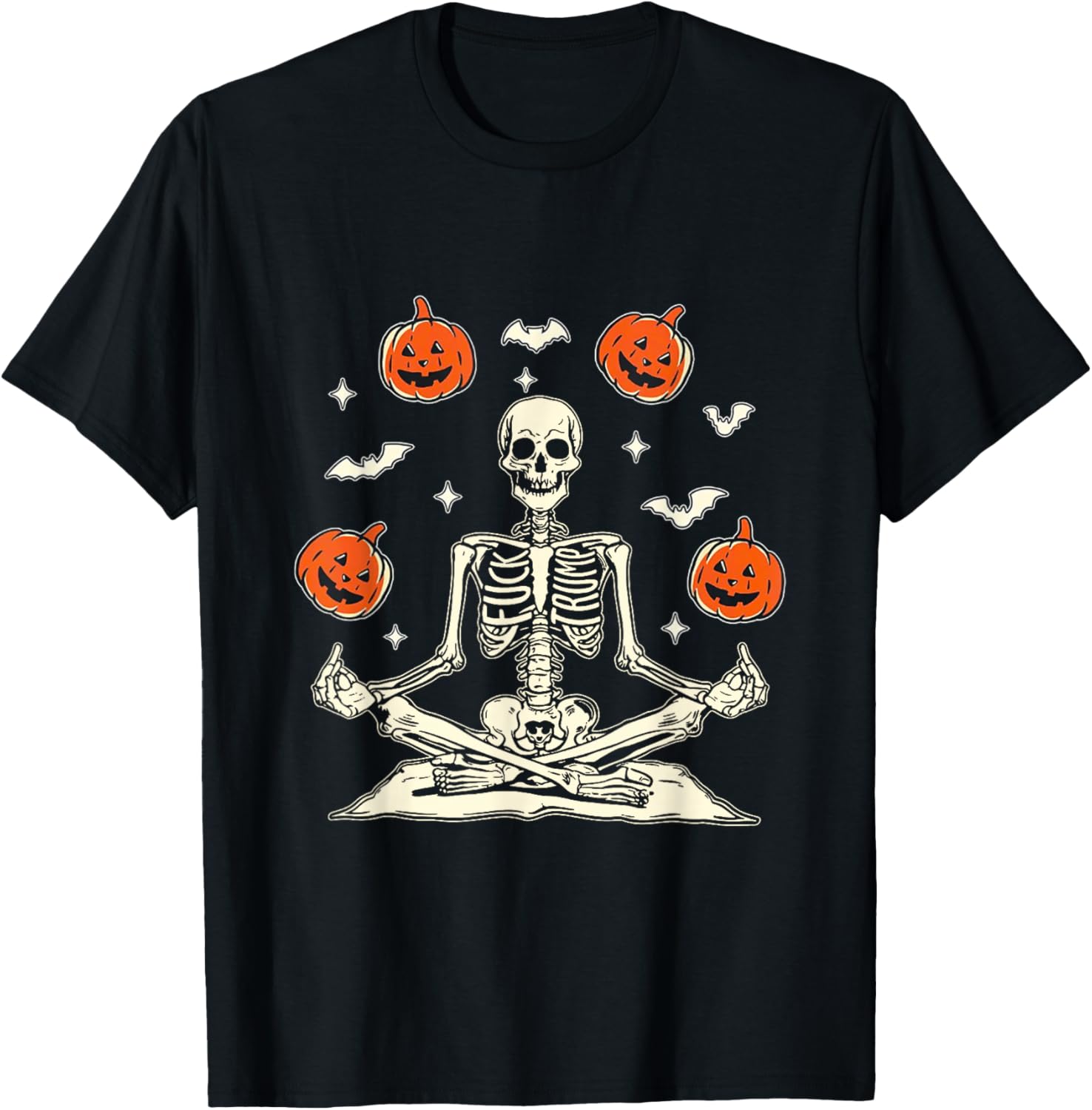 Anti Trump Skeleton Halloween T-Shirt - T-Shirt | Black