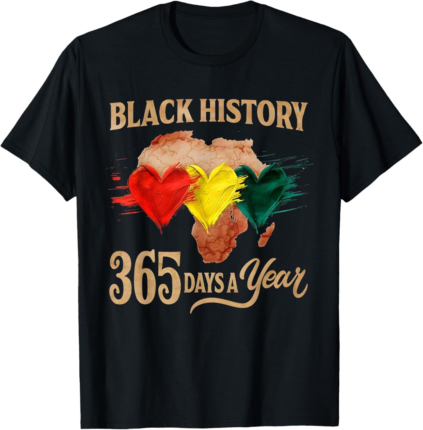 Black History Month 365 Days Map Afro African American Pride T-Shirt - T-Shirt | Black
