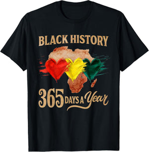 Black History Month 365 Days Map Afro African American Pride T-Shirt - T-Shirt | Black