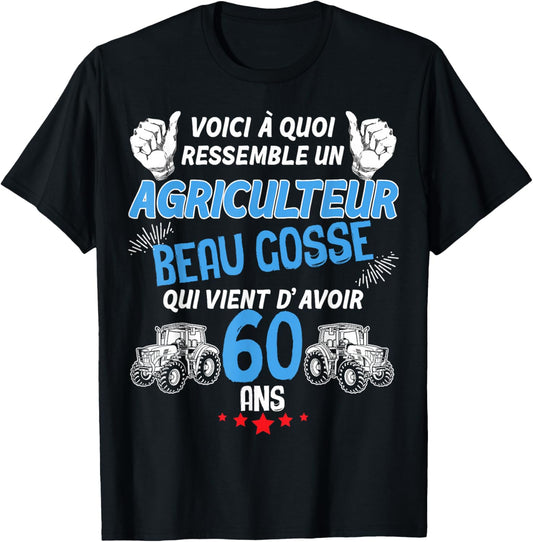 Farmer Quadra Beau Gosse Et Classe At The Wheel Of The Tract T-Shirt - T-Shirt | Black