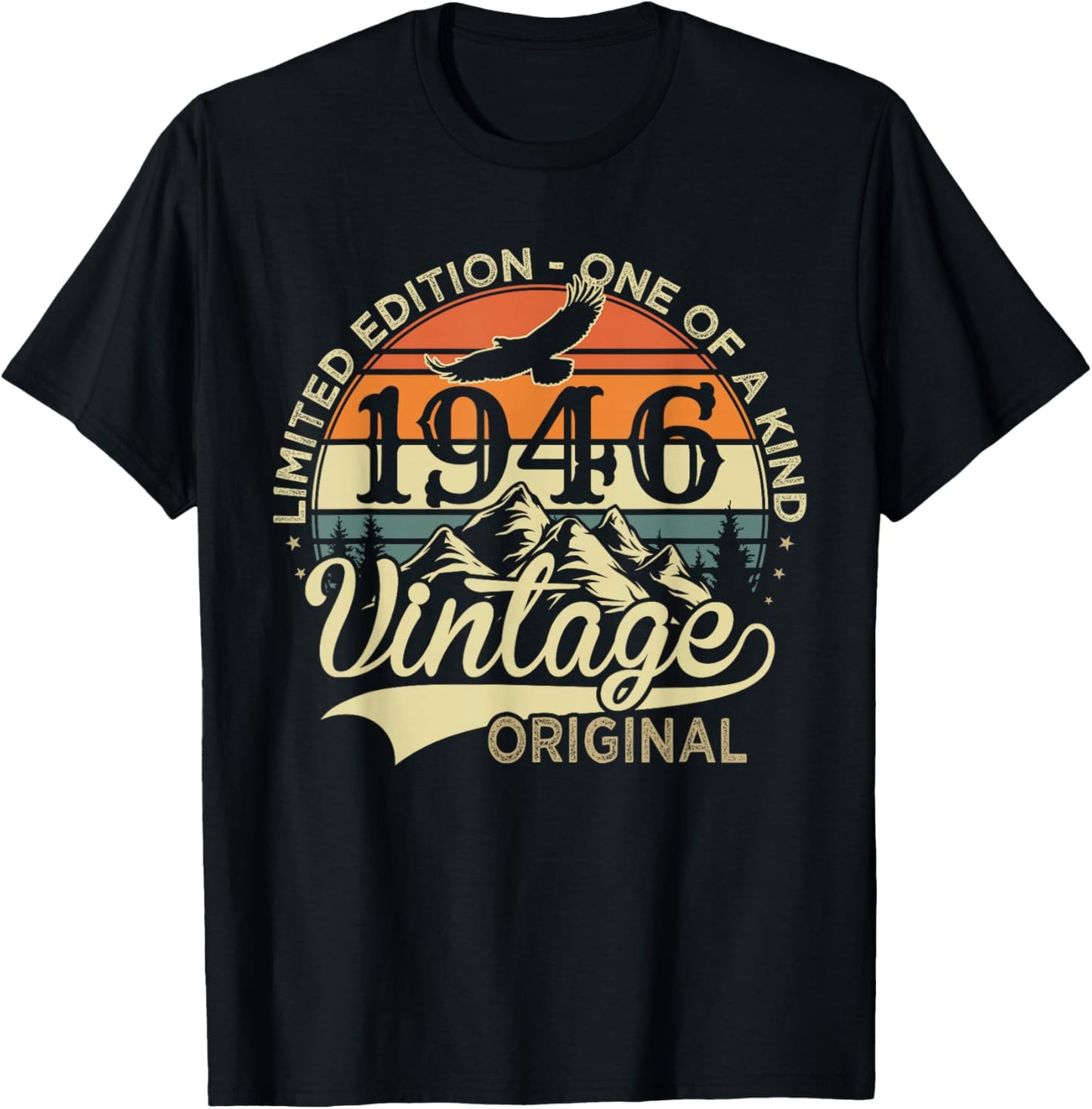 Original 1946 Vintage Cadeau 80 Ans Anniversaire Homme Femme T-Shirt - T-Shirt | Black