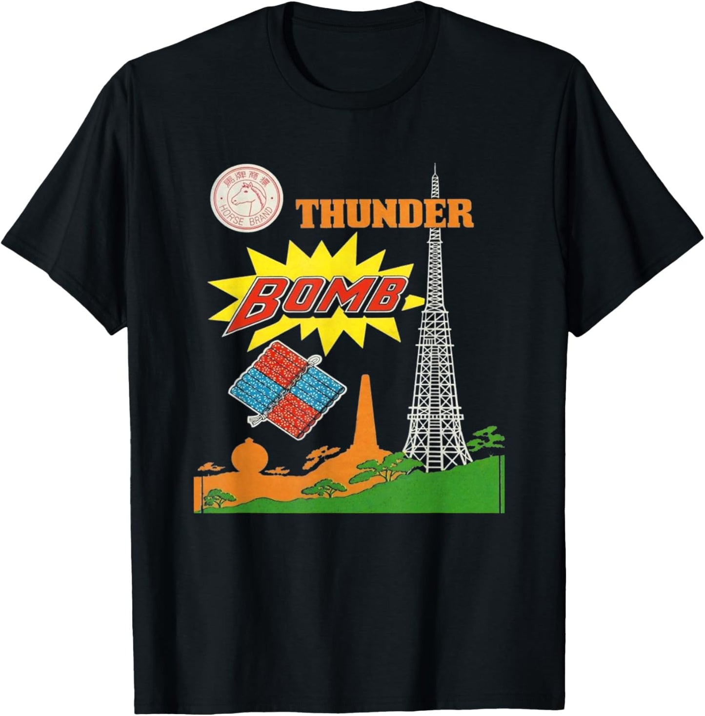 Fun Retro Style Vintage Firework T-Shirt - T-Shirt | Black