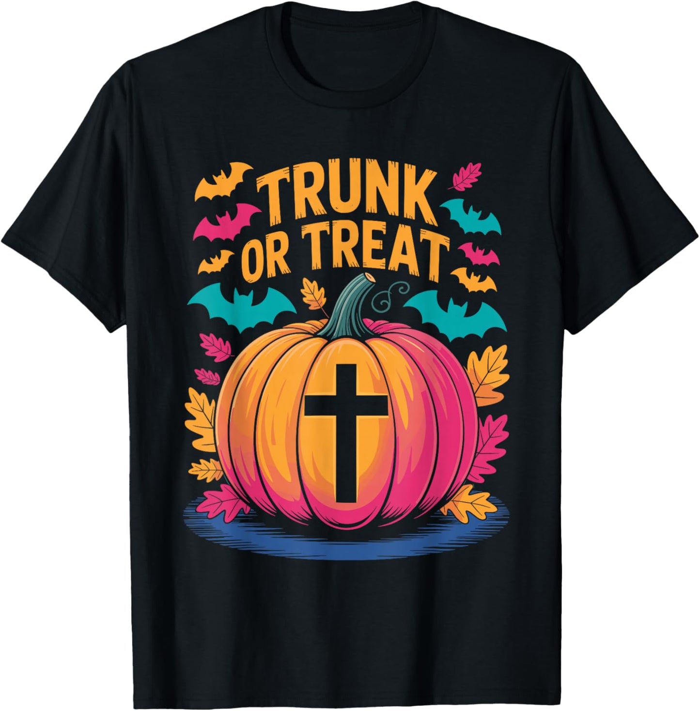 Trunk Or Treat Halloween Costume Christian Pumpkin Church T-Shirt - T-Shirt | Black