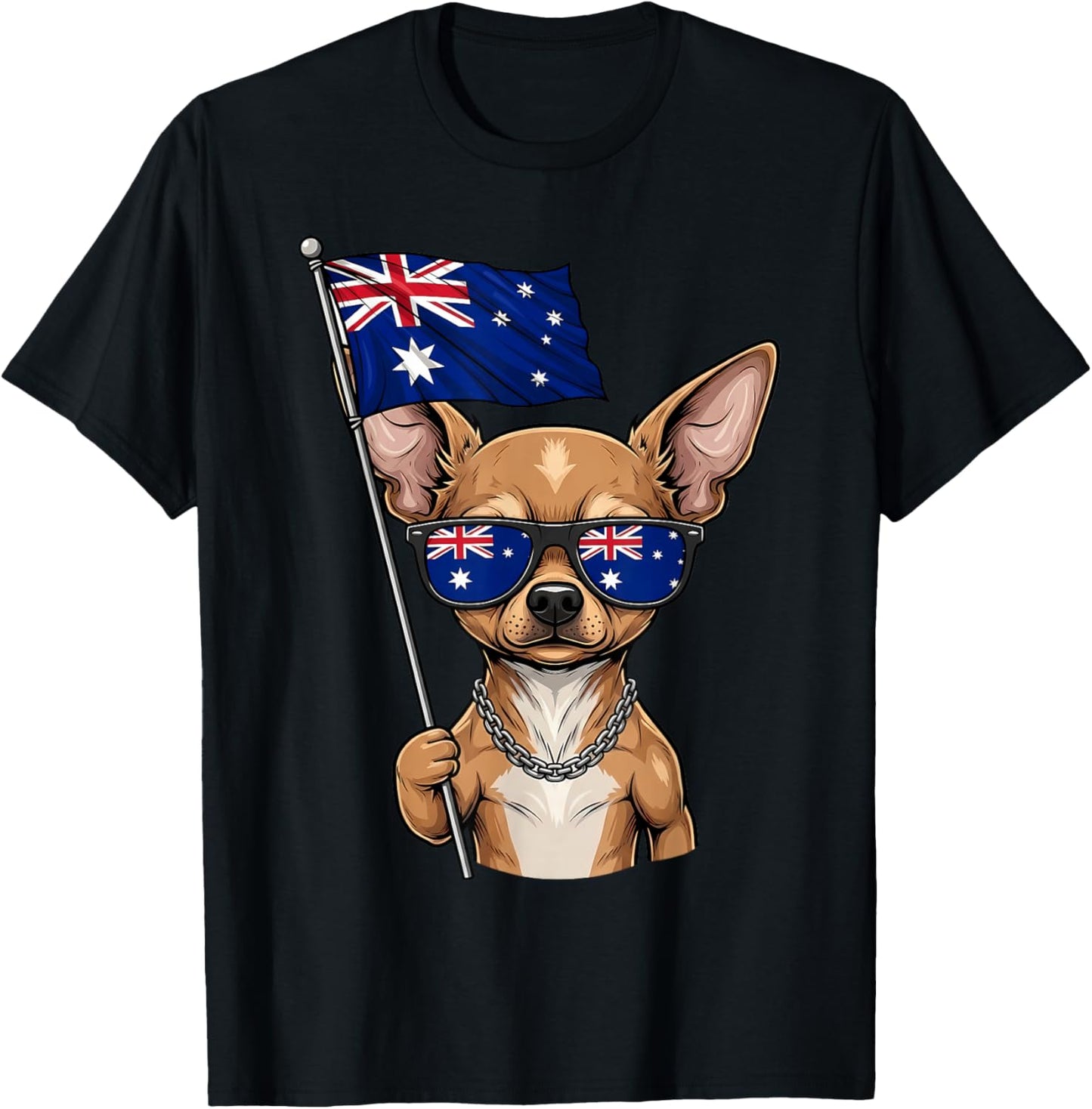 Australia Flag Chihuahua Australian Roots T-Shirt - T-Shirt | Black