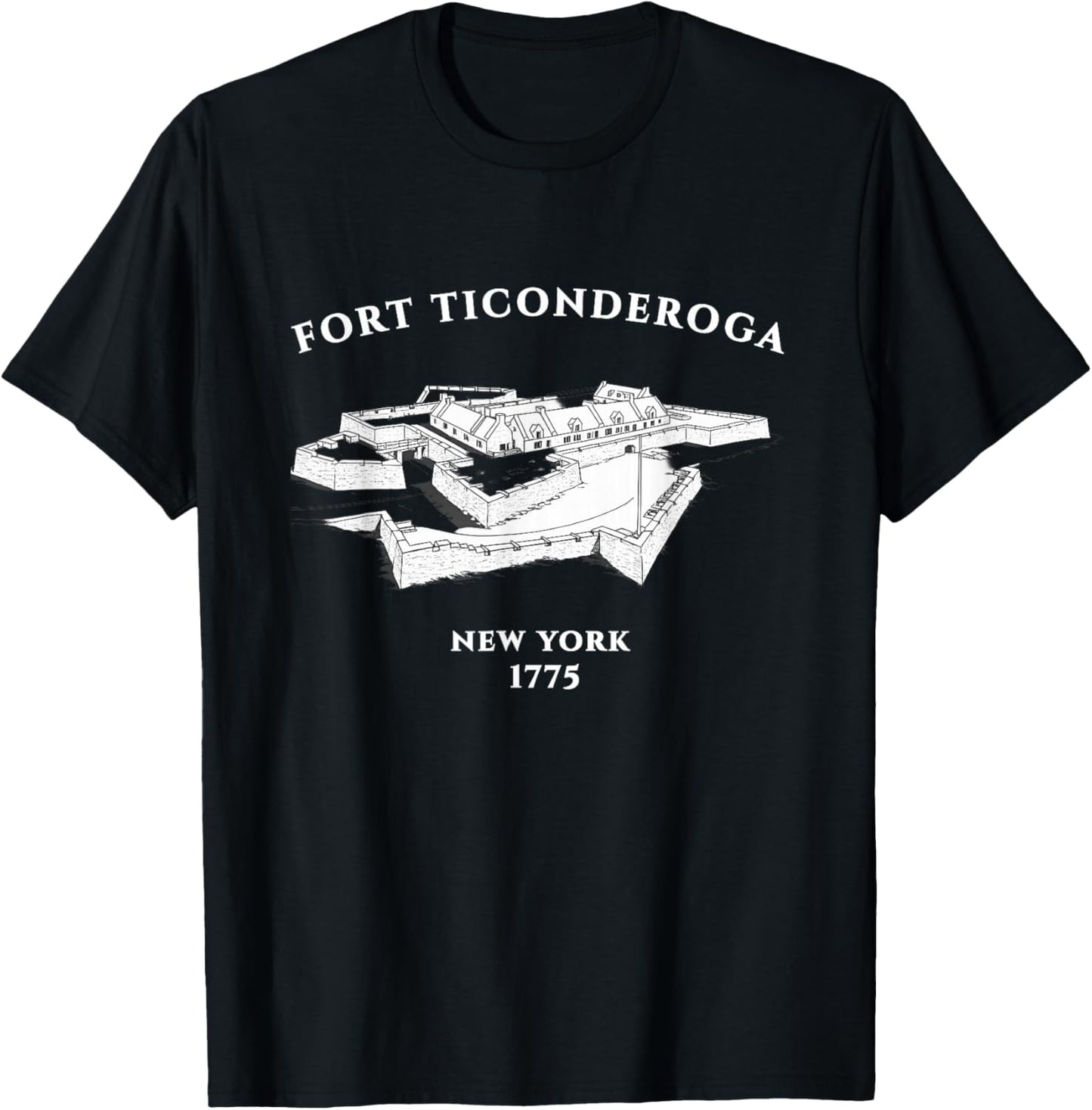 Fort Ticonderoga New York 1775 Revolutionary War T-Shirt - T-Shirt | Black