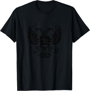 Russia Double-headed Eagle Russian Arms Symbol Emblem T-Shirt - T-Shirt | Black