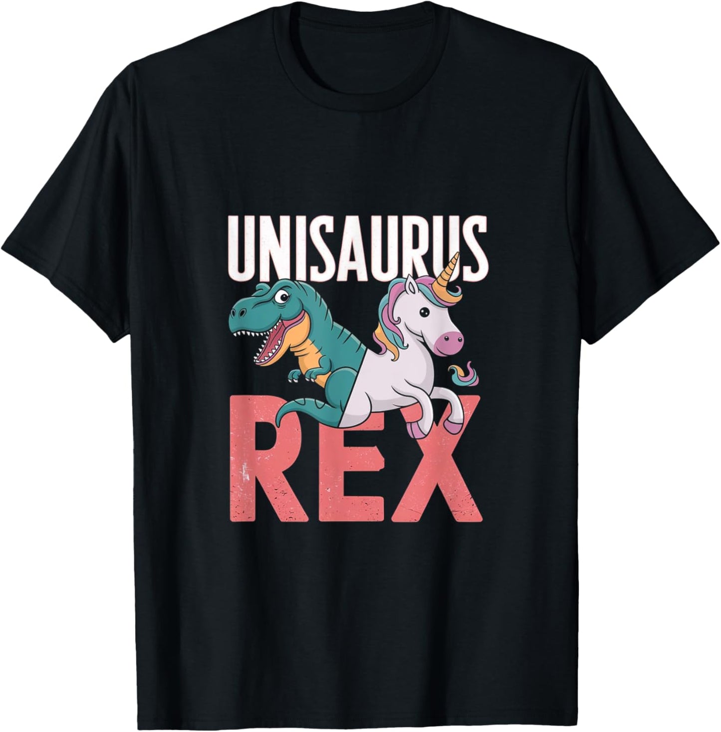 Unisaurus Rex Dinosaur Unicorn T-Shirt - T-Shirt | Black