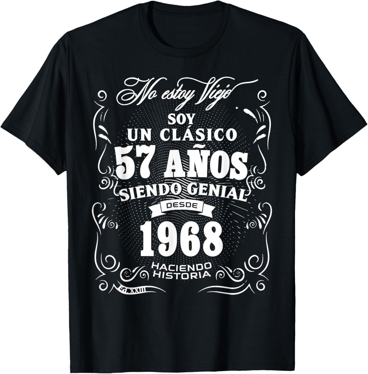 Vintage 57th Birthday Men Funny 1968 57 Birthday Spanish T-Shirt - T-Shirt | Black