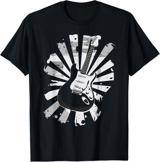 Guitar Art For Solid Body Electric Guitarist Vintage T-Shirt - T-Shirt | Black