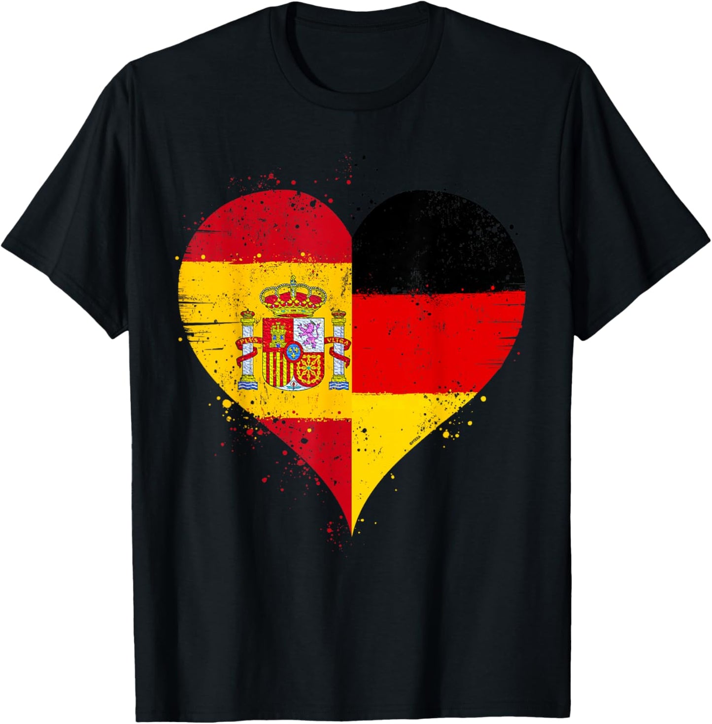 Spanien Deutschland Flagge Stolze Spanisch Deutsch Fans T-Shirt - T-Shirt | Black