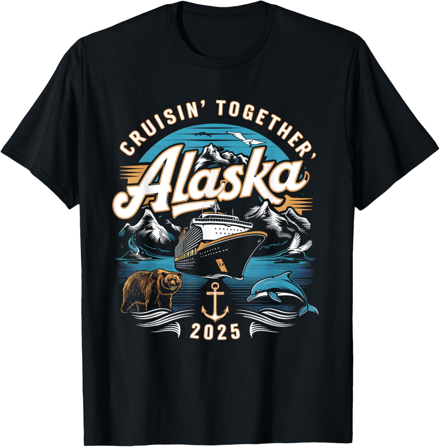 Matching Family Men Women Kids Girl Boy Alaska Cruise 2025 T-Shirt - T-Shirt | Black